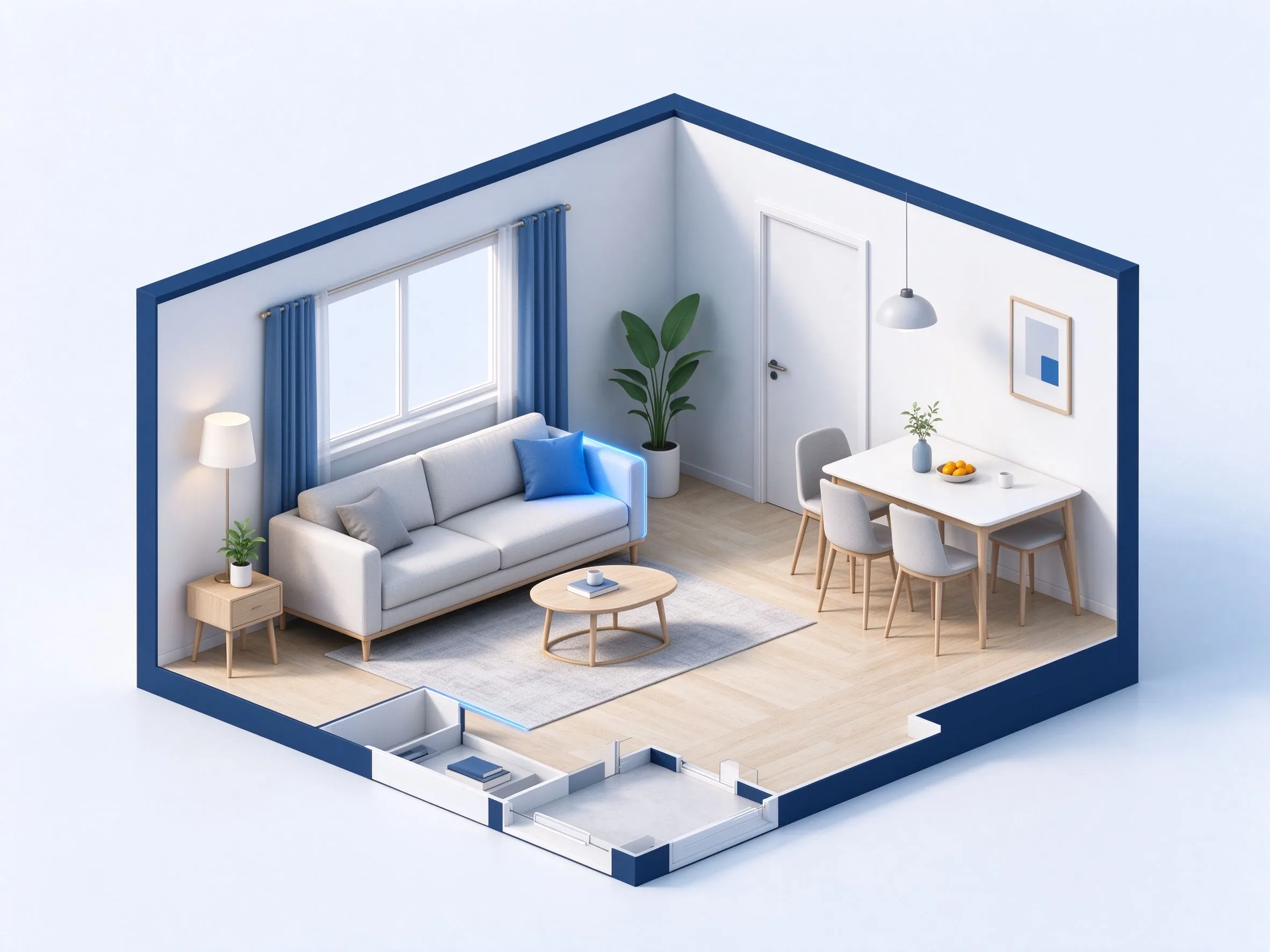 Remove furniture, labels, or clutter—or add a simple item