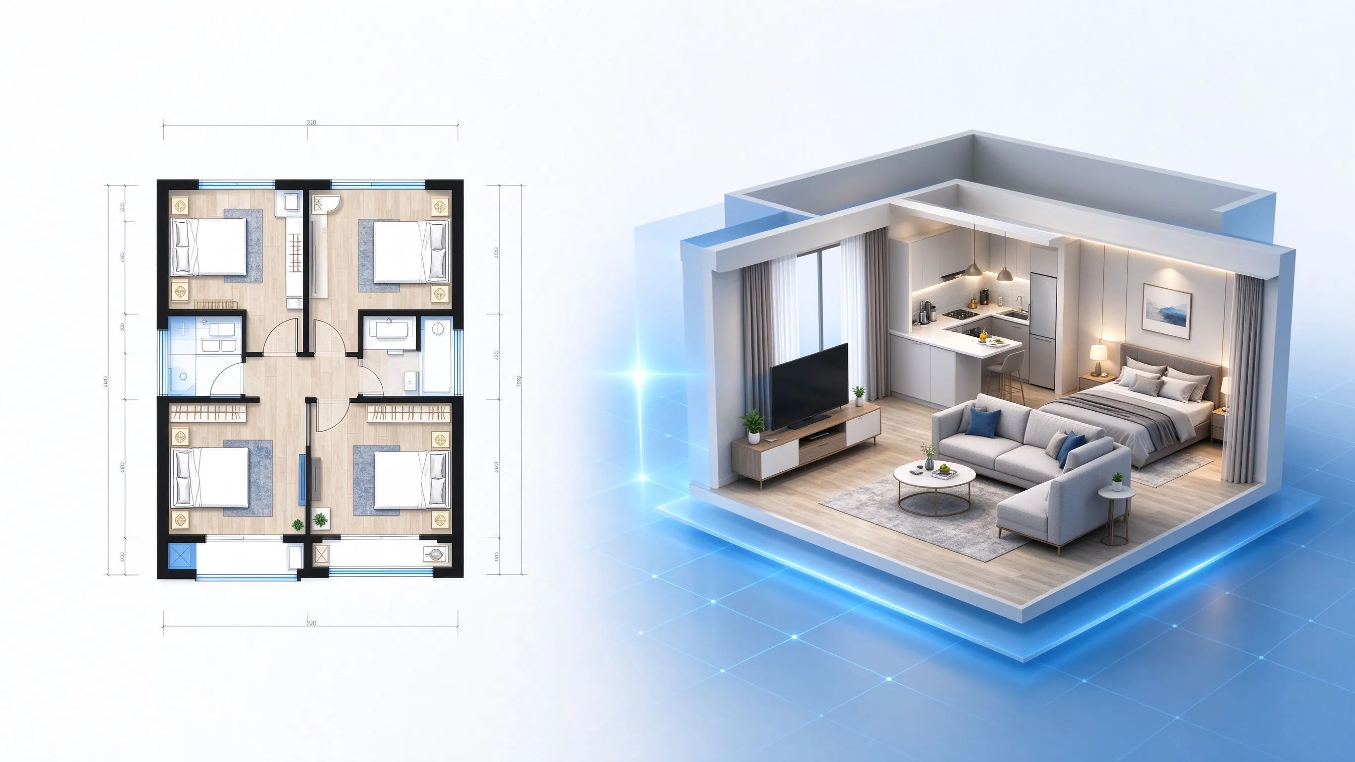 FLOOR PLAN TO 3D: example floor plan
