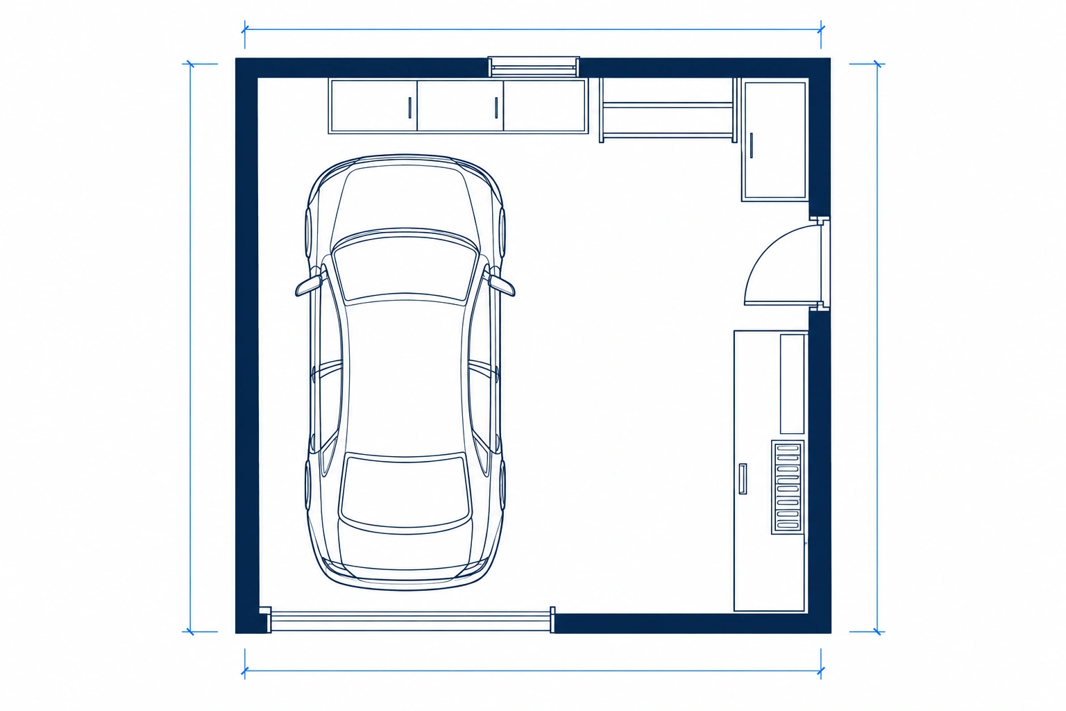 Garage floor plan ready for review and further editing