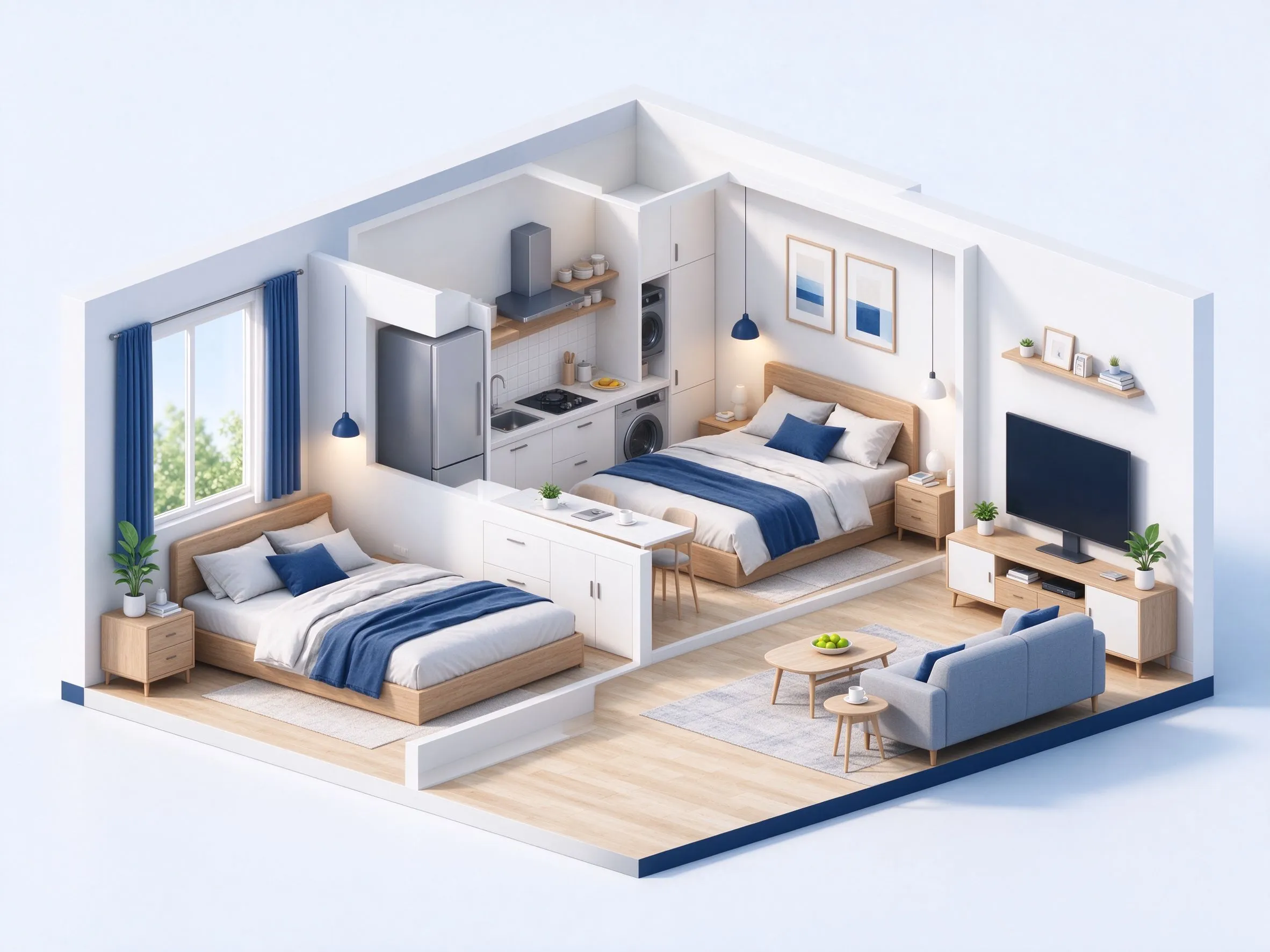 Maison avec 2 chambres