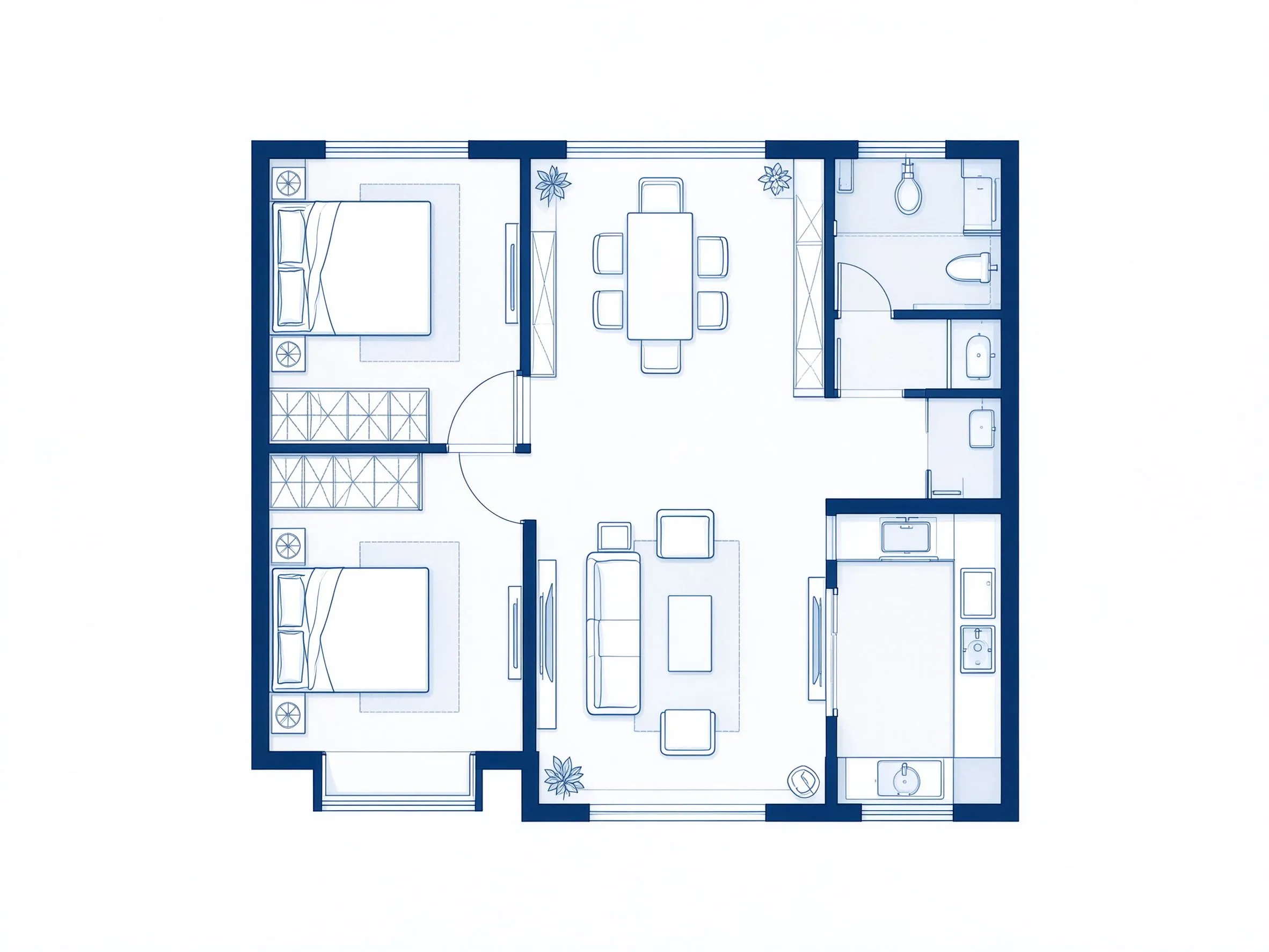Plan de maison de plain-pied