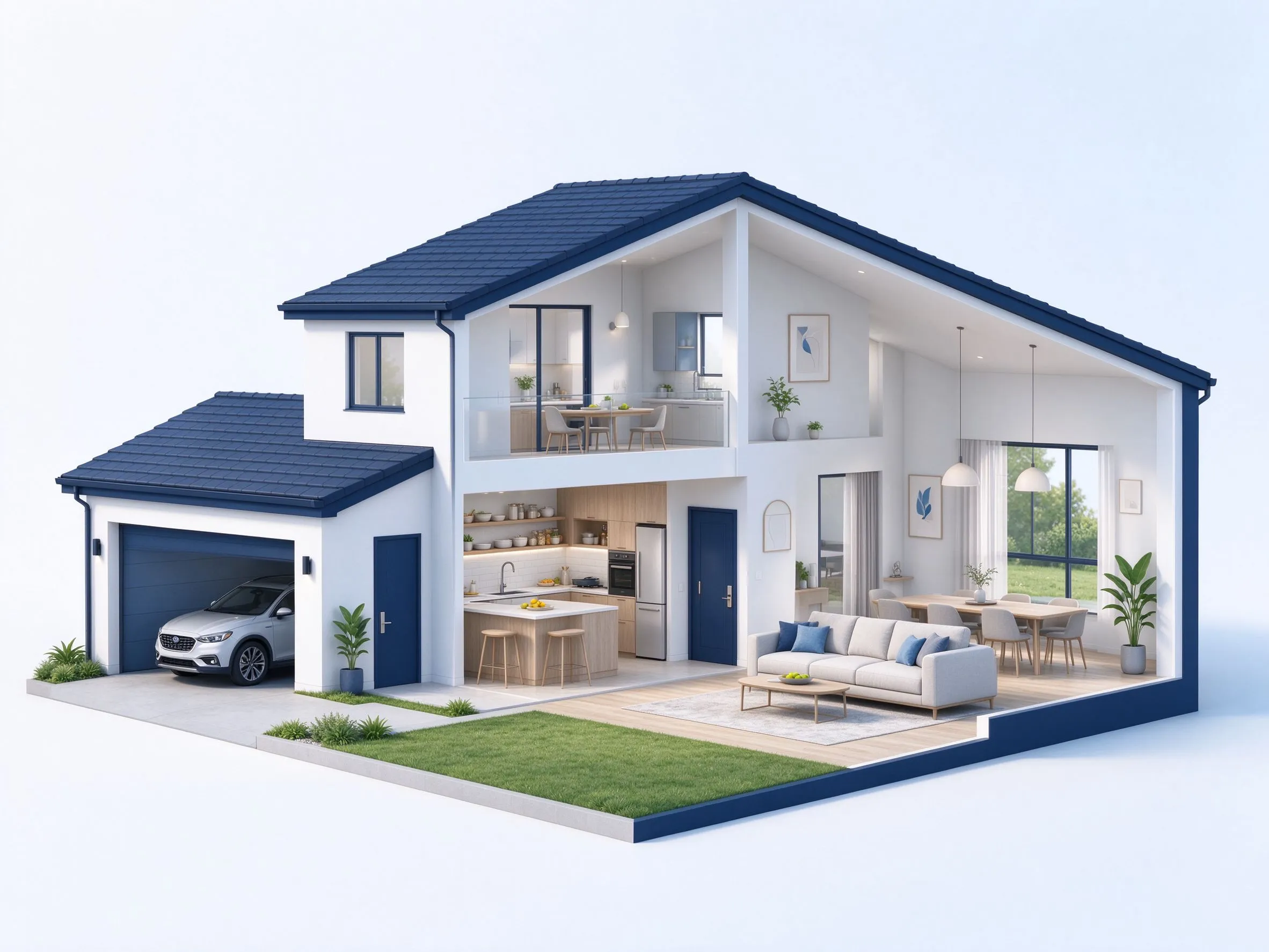 Maison avec garage et cellier