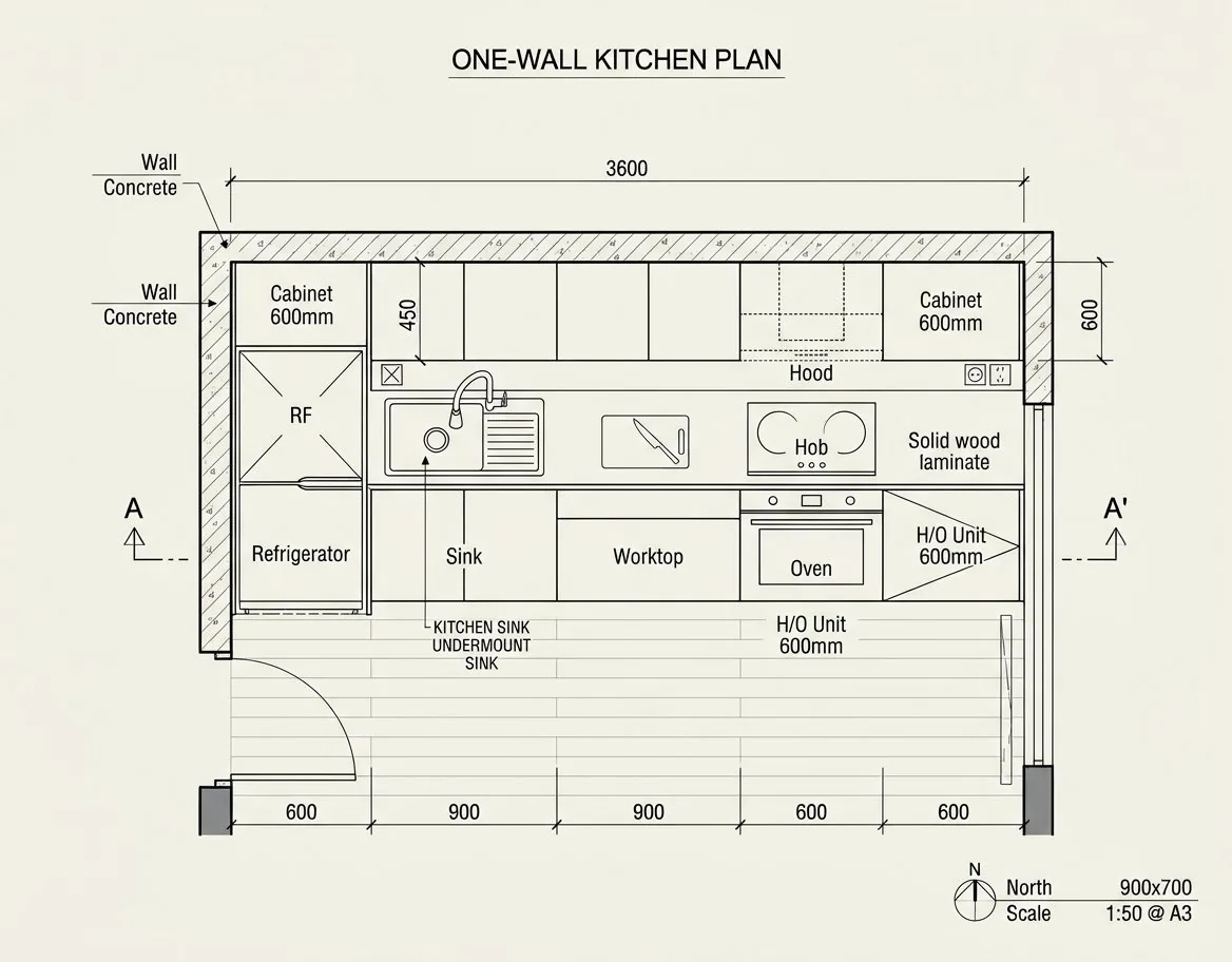 Cucina lineare