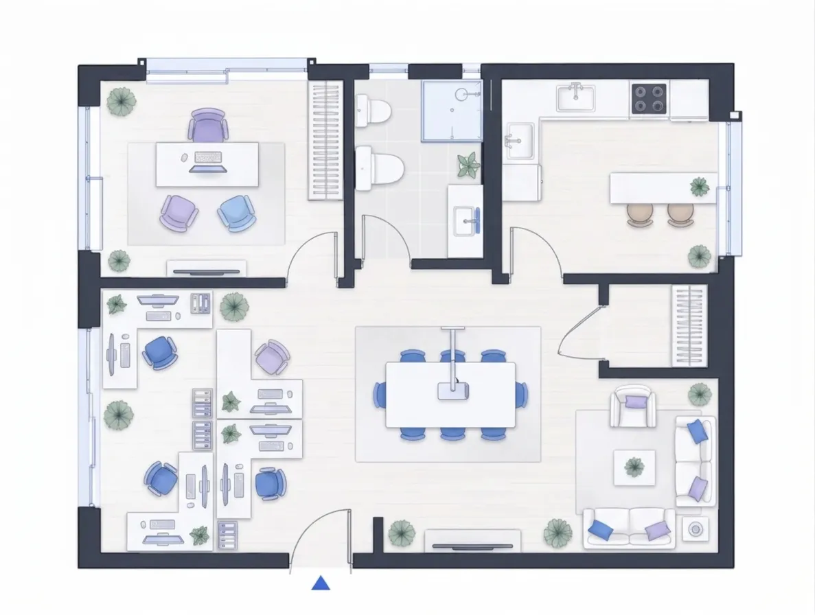 See the office as a clear 2D layout