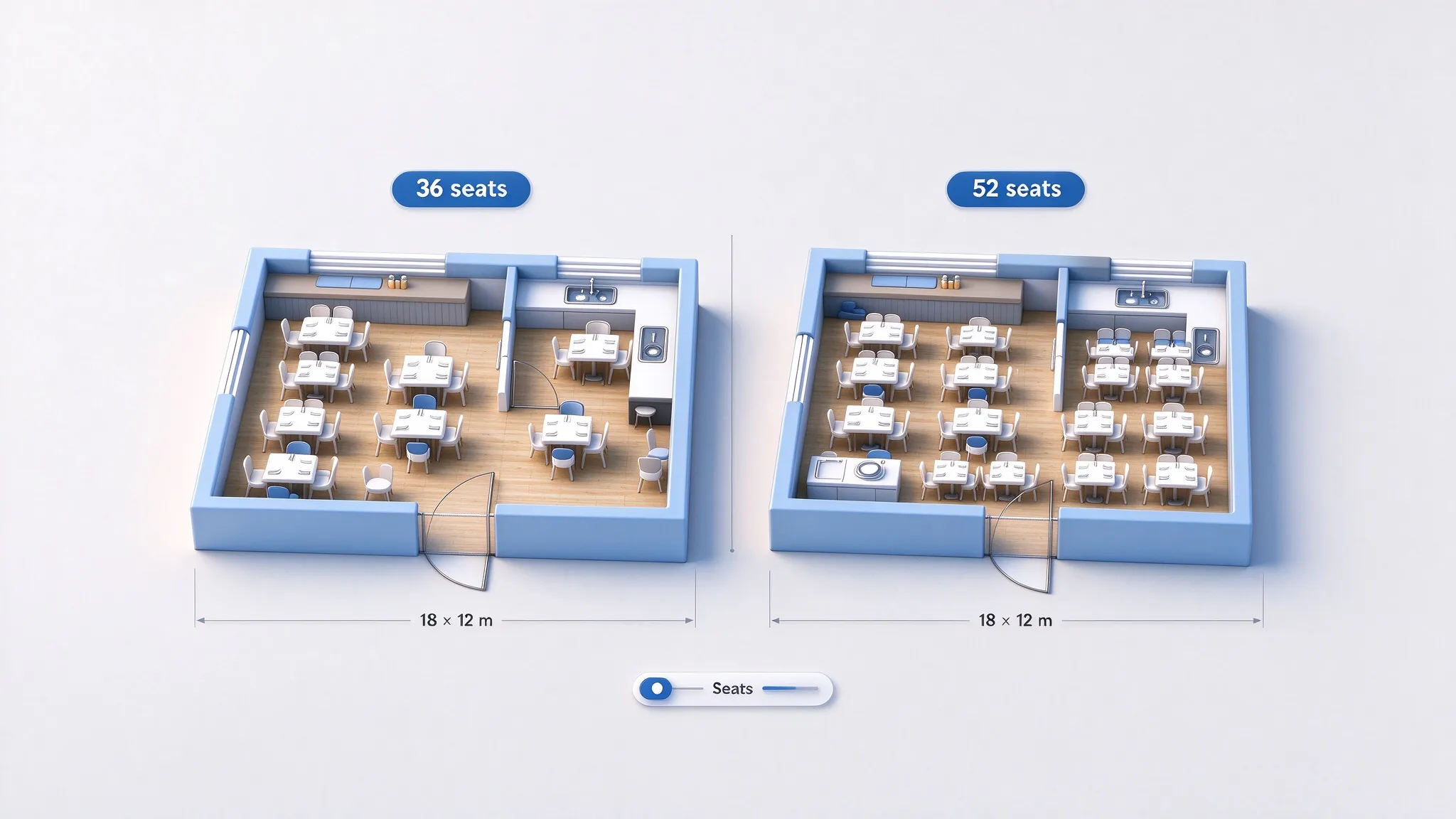 Tune the seating capacity as the plan evolves